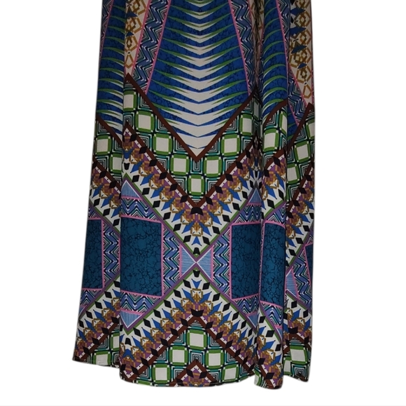 Maeve Multicolor Printed Sleeveless Maxi Dress with Belt - Picture 4 of 5